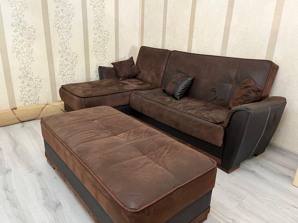 Künc divan dəsti – şokolad rəngi - Tərkib: L formalı künc divan + — Mebel, Bakı (5)