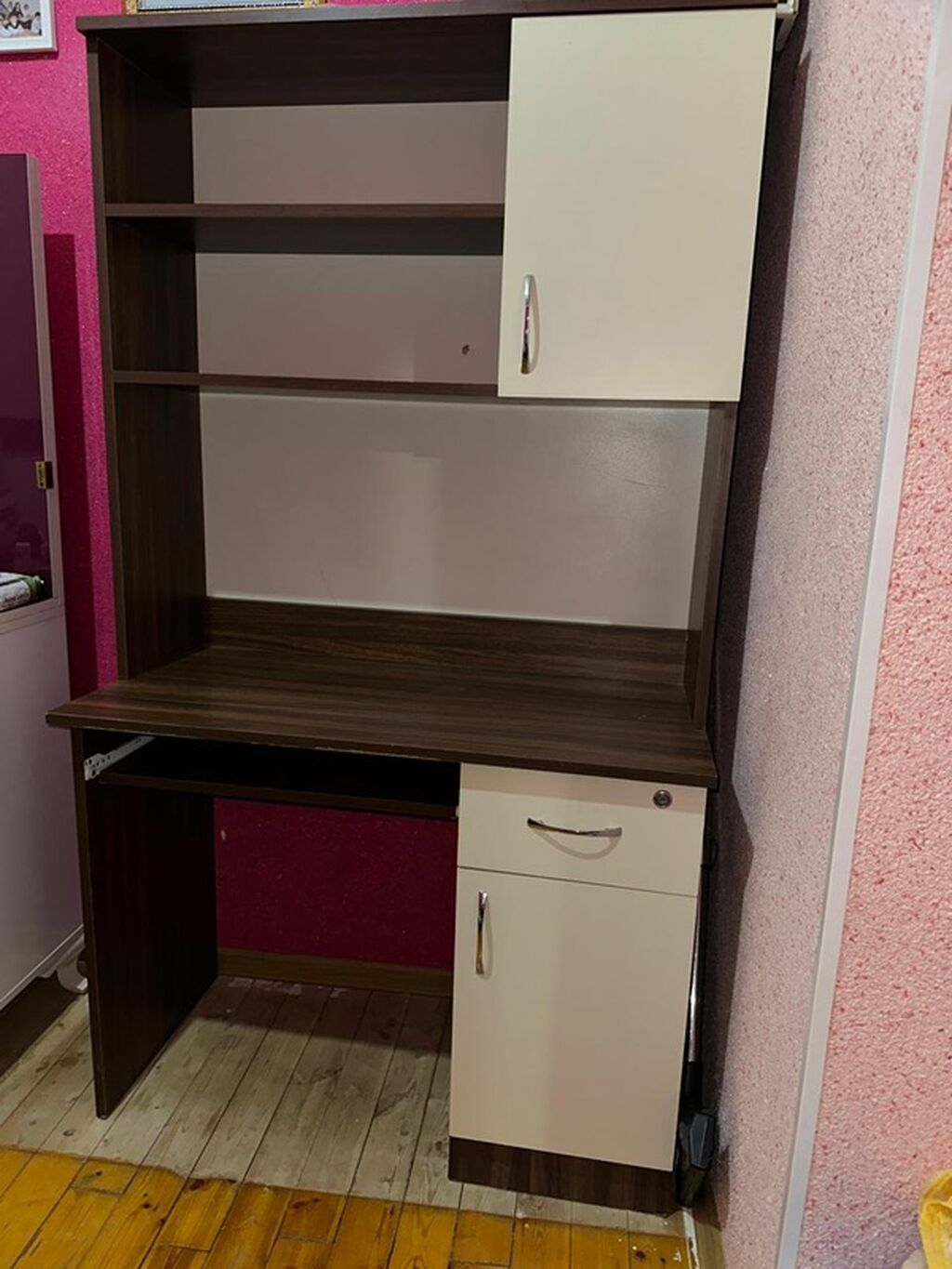 Düz masa, Polkalı, Siyirməli, Sadə laminat — Mebel, Bakı (2)