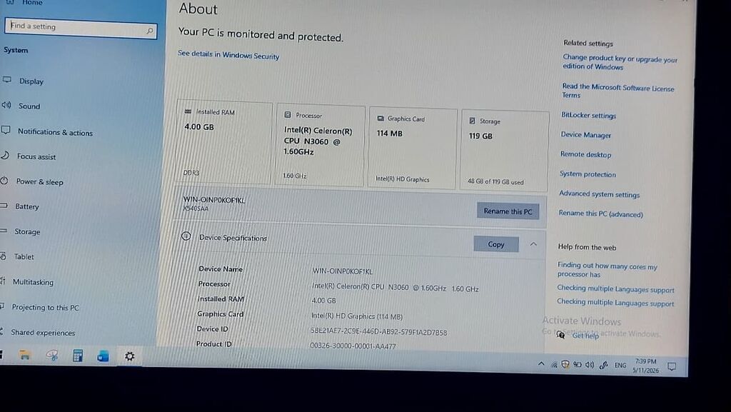ASUS X540SA noutbuku Texniki göstəricilər: - Ekran: 15.6" HD — Asus, Bakı (4)
