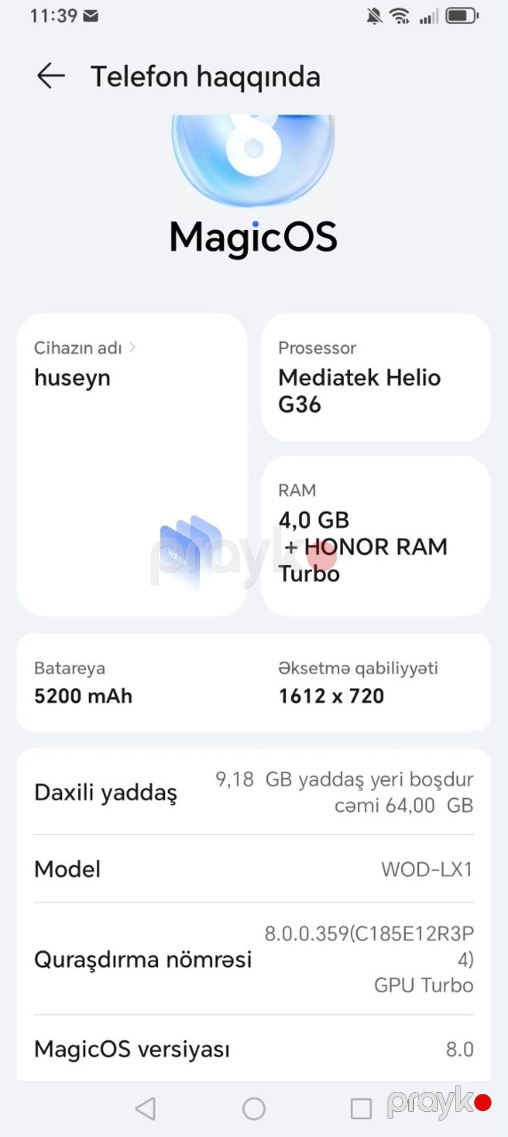 Honor WOD-LX1 64GB Qara — Honor, Masazır (3)