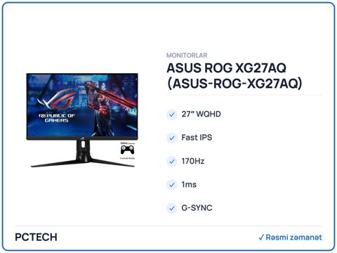 Asus Rog XG27AQ (ASUS-ROG-XG27AQ) — Bakı
