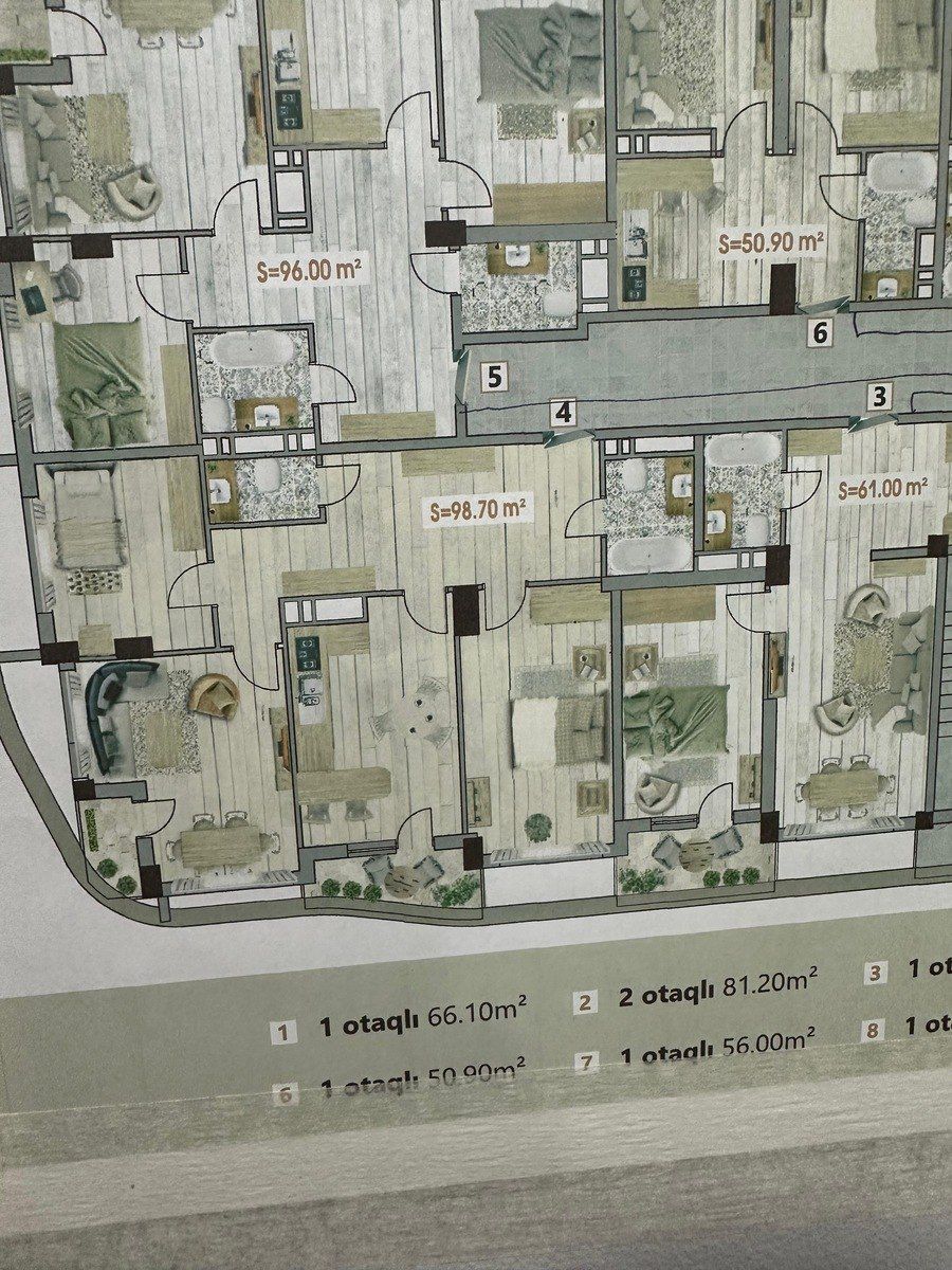 Satılır 3 otaqlı yeni tikili 98.7 m² — Mənzil, Bakı (9)