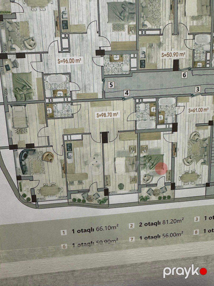 Satılır 3 otaqlı yeni tikili 98.7 m² — Mənzil, Bakı (9)