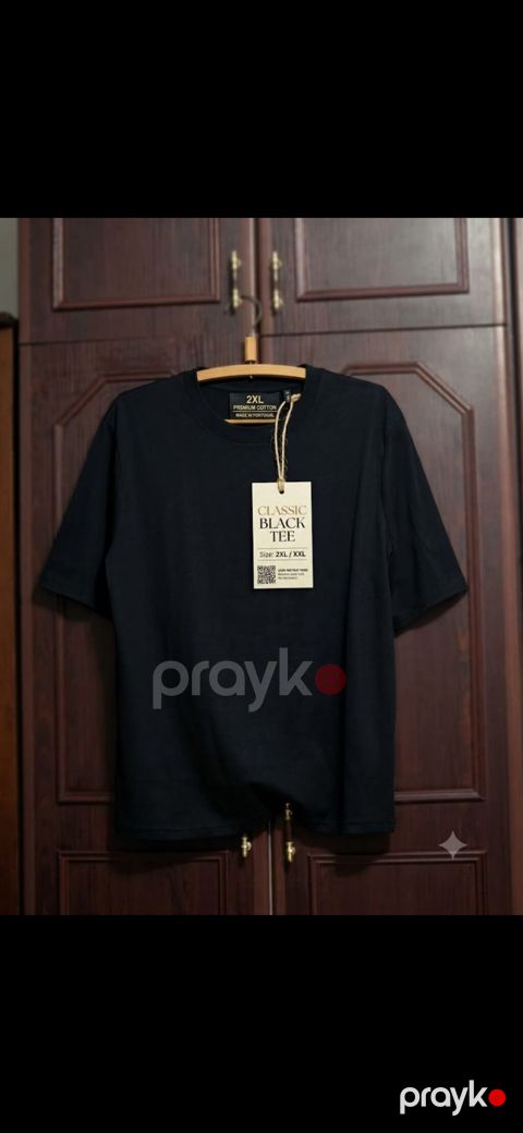 Klassik qara T‑şört - Model: Classic Black Tee - Ölçü: 2XL / XXL — Digah