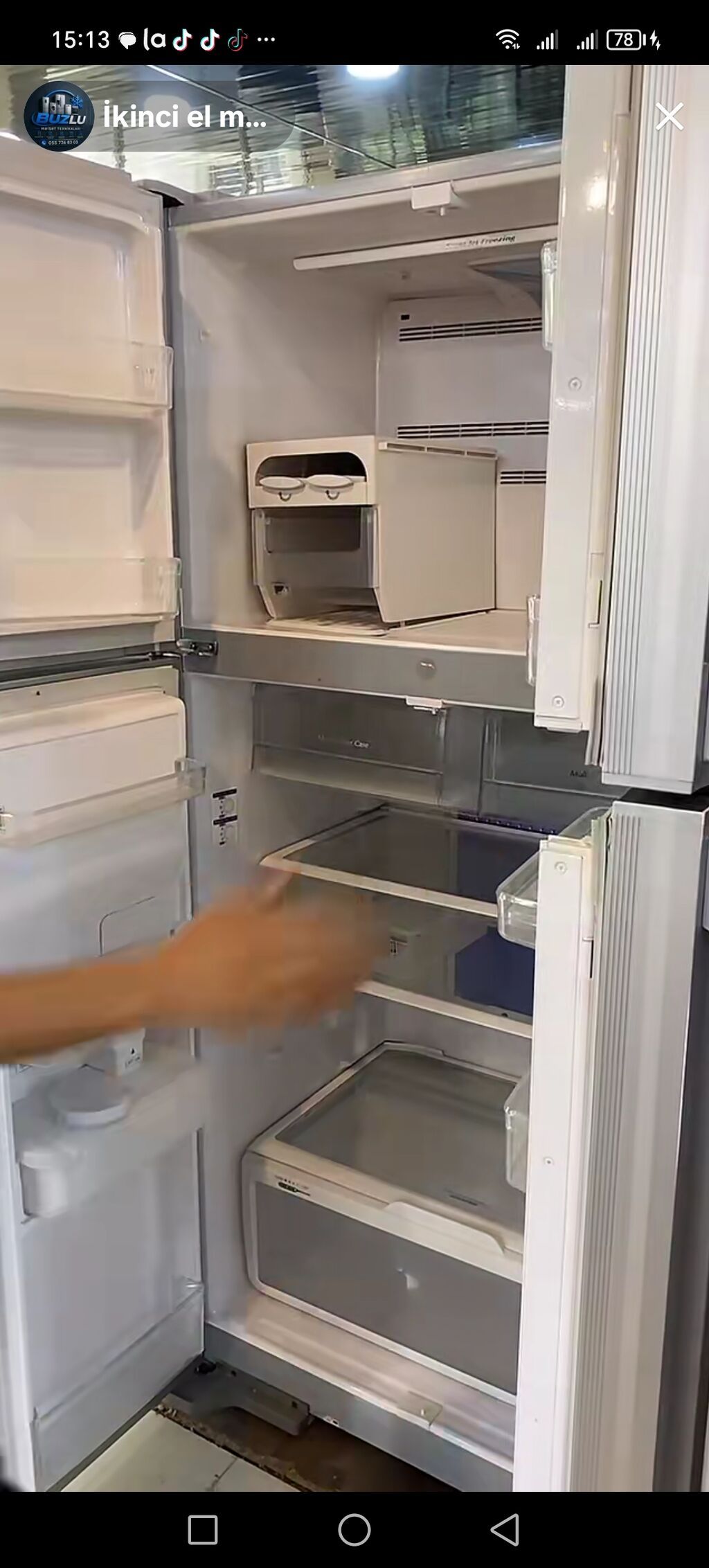 Hitachi dörd qapılı No Frost soyuducu - Rəng: paslanmayan polad — Soyuducular, Digah (2)