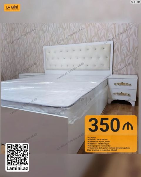 LA Mını çarpayı dəsti - Ölçü: 160 200 sm - Mexanizm: açılan, bazalı — Bakı