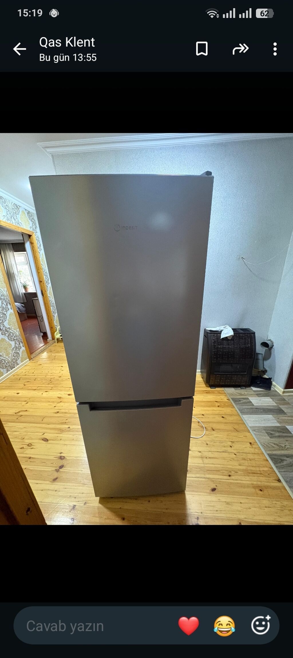 Indesit iki kameralı soyuducu - Rəng: gümüş/metallik - Alt hissədə — Soyuducular, Masazır (8)