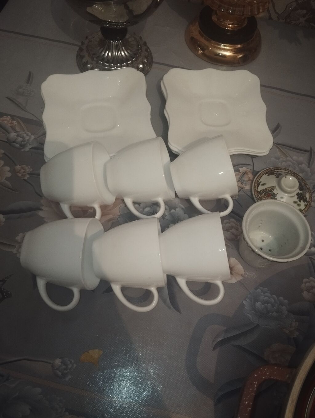 Çay dəsti, rəng - Ağ, Keramika — Çaynikler və qəhvə qabları, Bakı