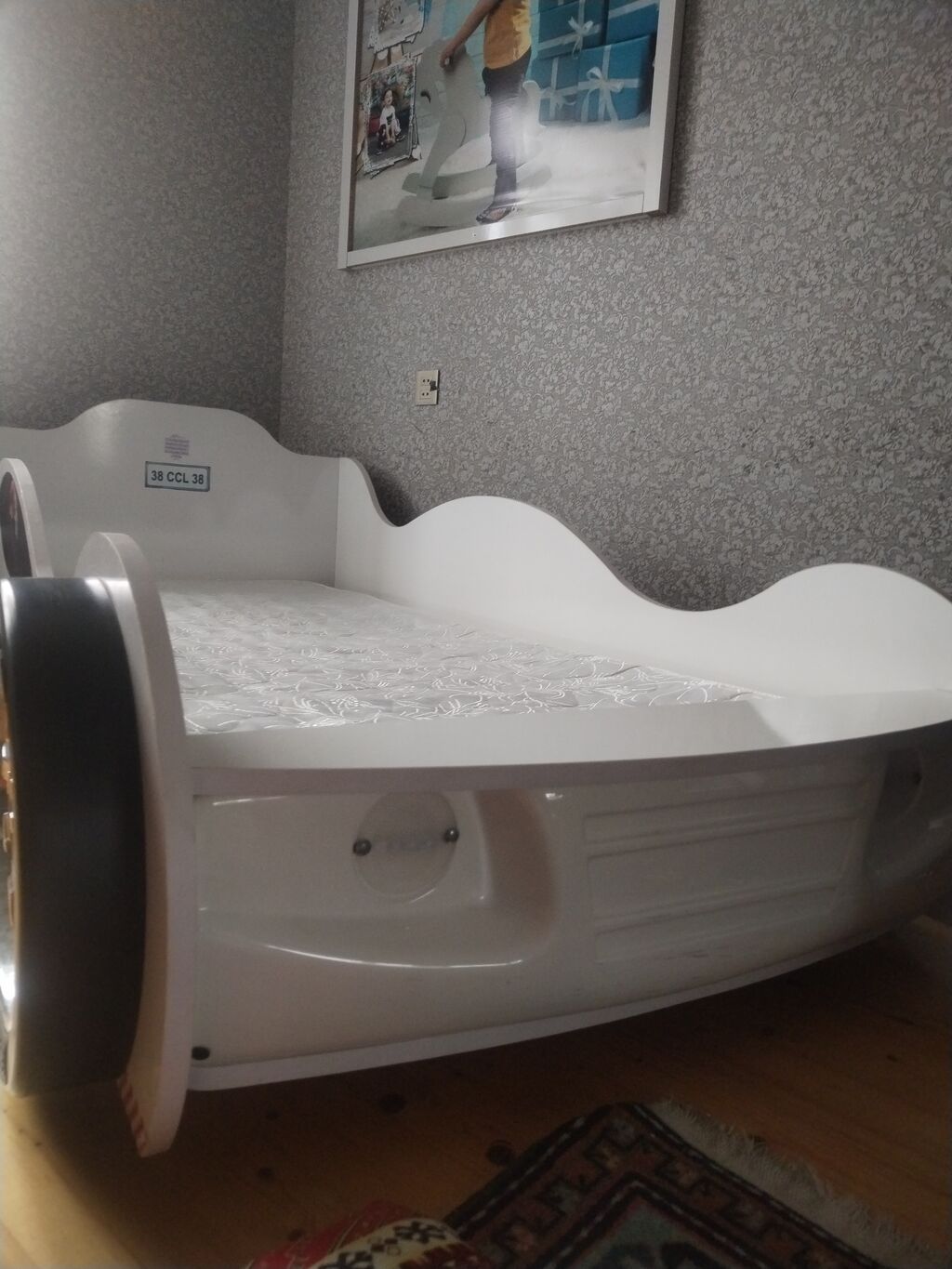 Uşaq üçün maşın formalı çarpayı Evdə yer olmadığı üçün Satılır — Mebel, Bakı (7)