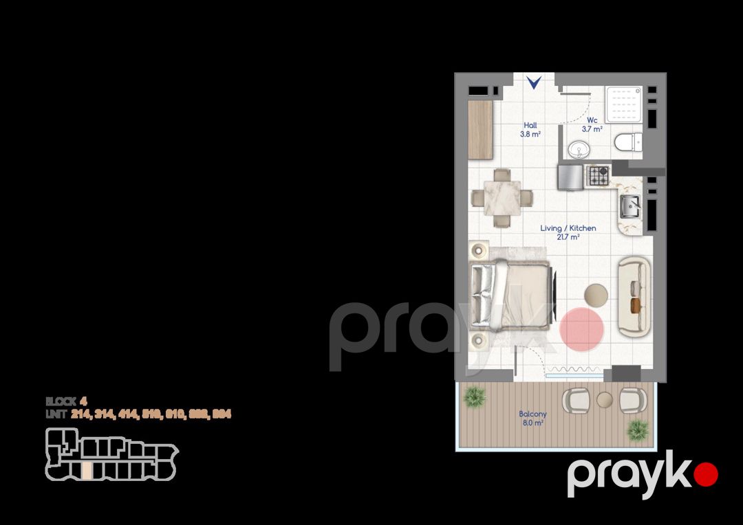 Satılır 1 otaqlı yeni tikili 44.6 m² — Mənzil, Bakı (11)