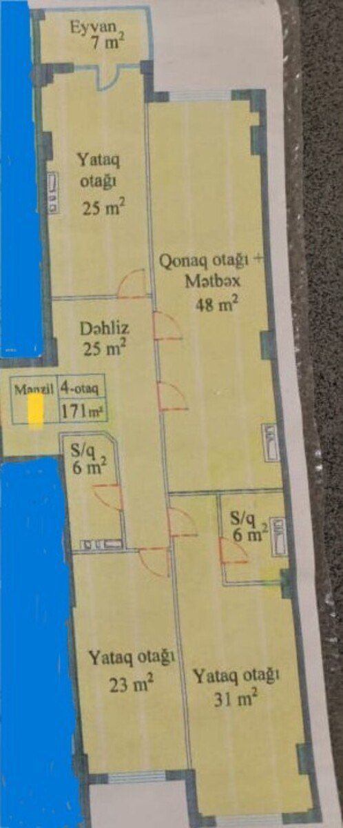 Satılır 4 otaqlı yeni tikili 171 m² — Mənzil, Bakı (8)