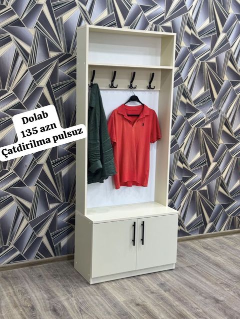 Dəhliz üçün çoxfunksiyalı asılqanlı dolab Məhsul təsviri: - Açıq — Bakı