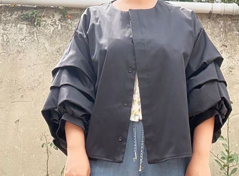 Qadınlar üçün qara oversize bluz/kardiqan - Rəng: qara - Model: düz — Bakı