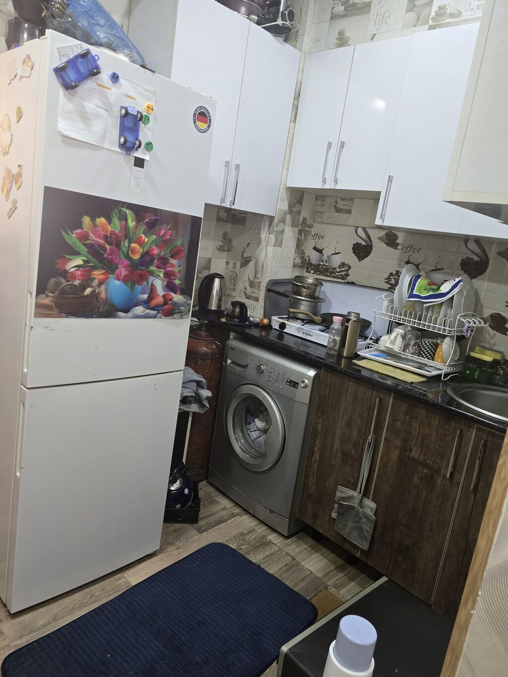 Uşaq otağı üçün mebel dəsti - Beşik: Təbii ağac tonlarında, ağ dekor — Mebel, Bakı (8)