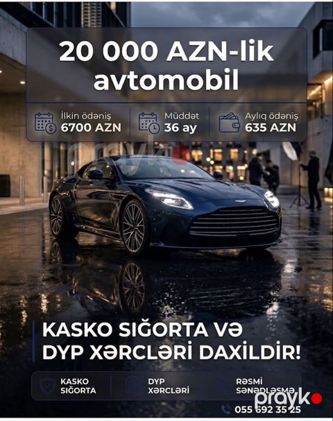 20 000 AZN dəyərində avtomobil üçün maliyyə paketi - İlkin ödəniş — Bakı