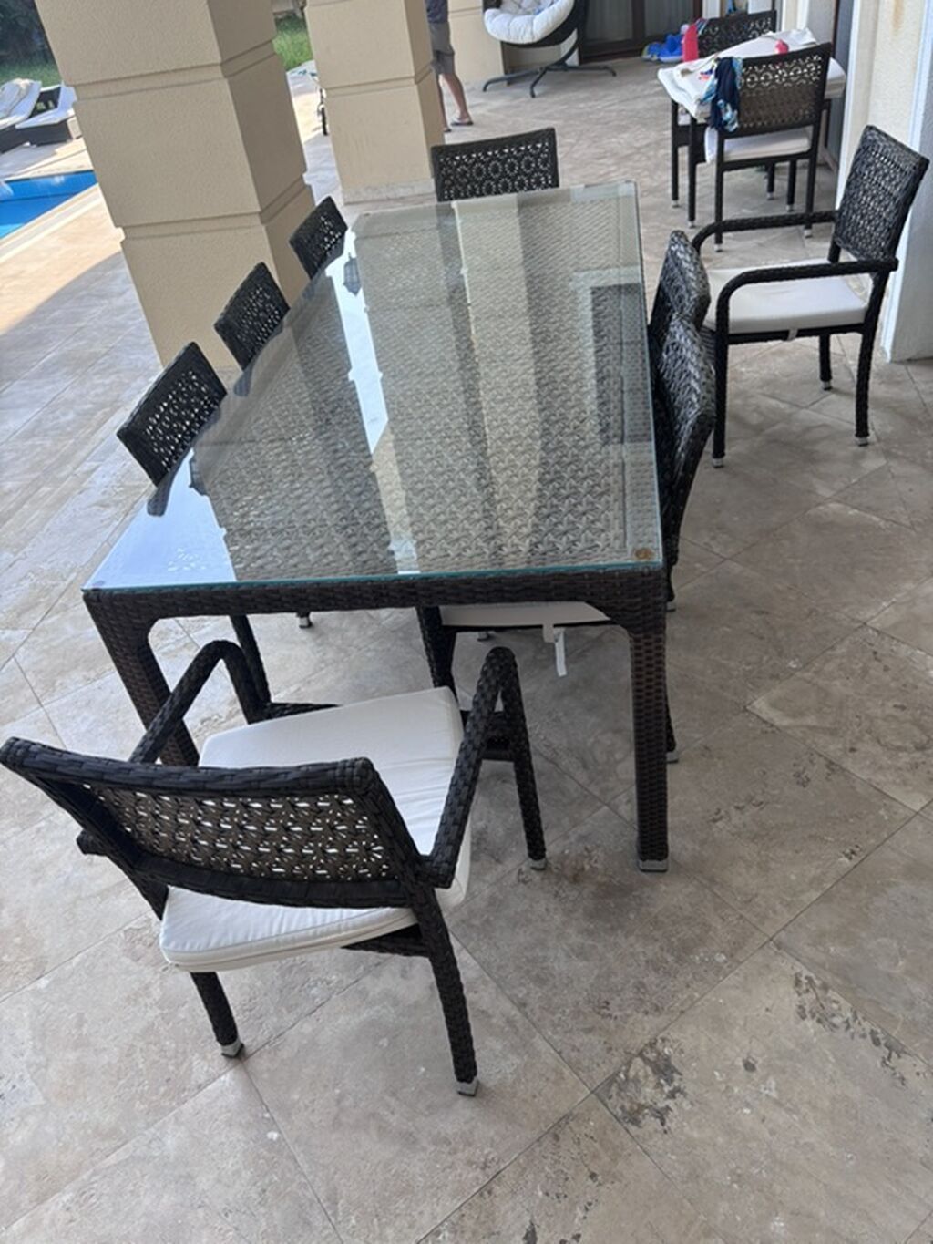 Açıq hava mebel dəsti – rattan (polirattan) toxunuşlu qəhvəyi rəng — Mebel, Digah (7)
