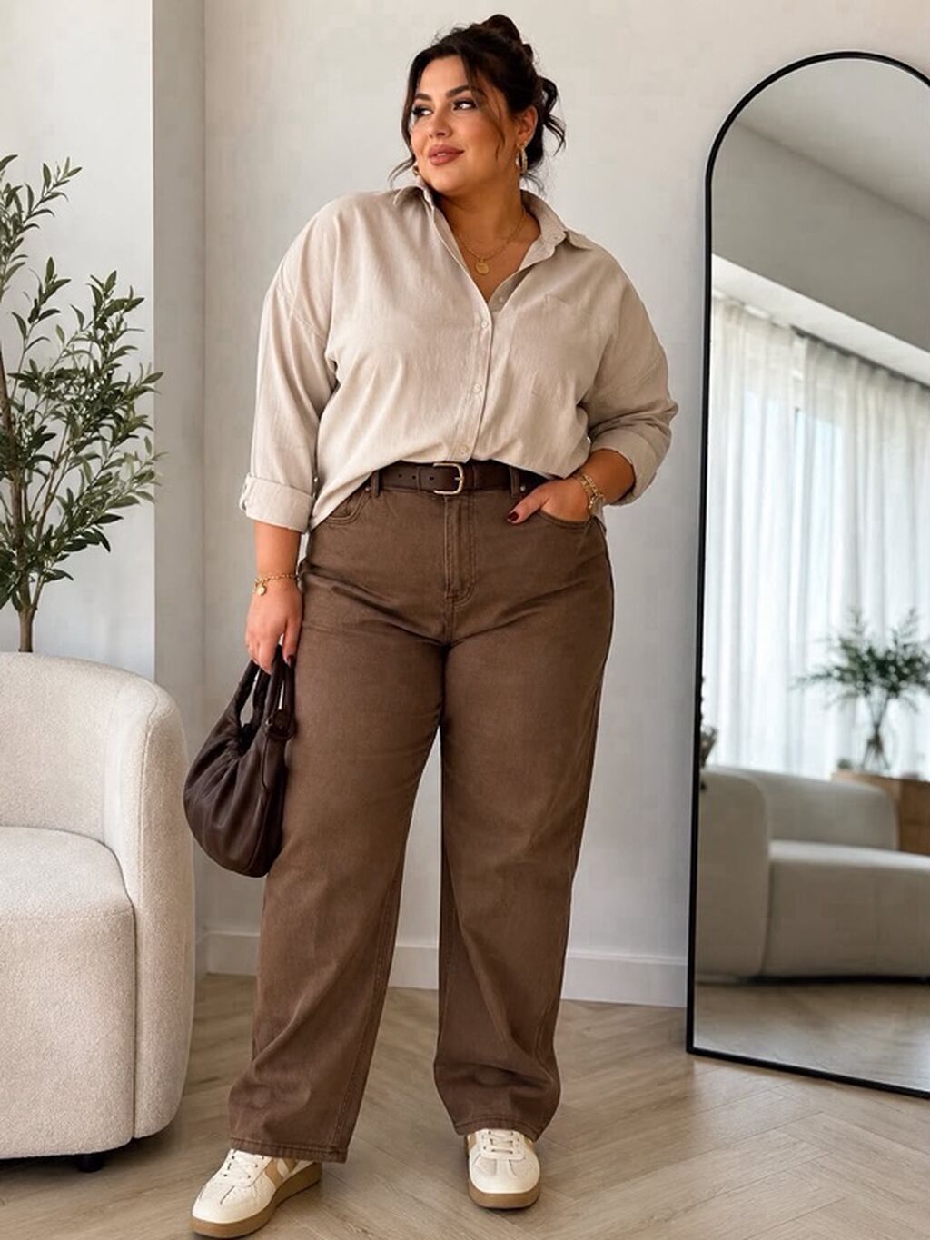 Şalvar, Stradivarius, XL, 2XL, 3XL, rəng - Qəhvəyi — Şəxsi əşyalar, Bakı (2)