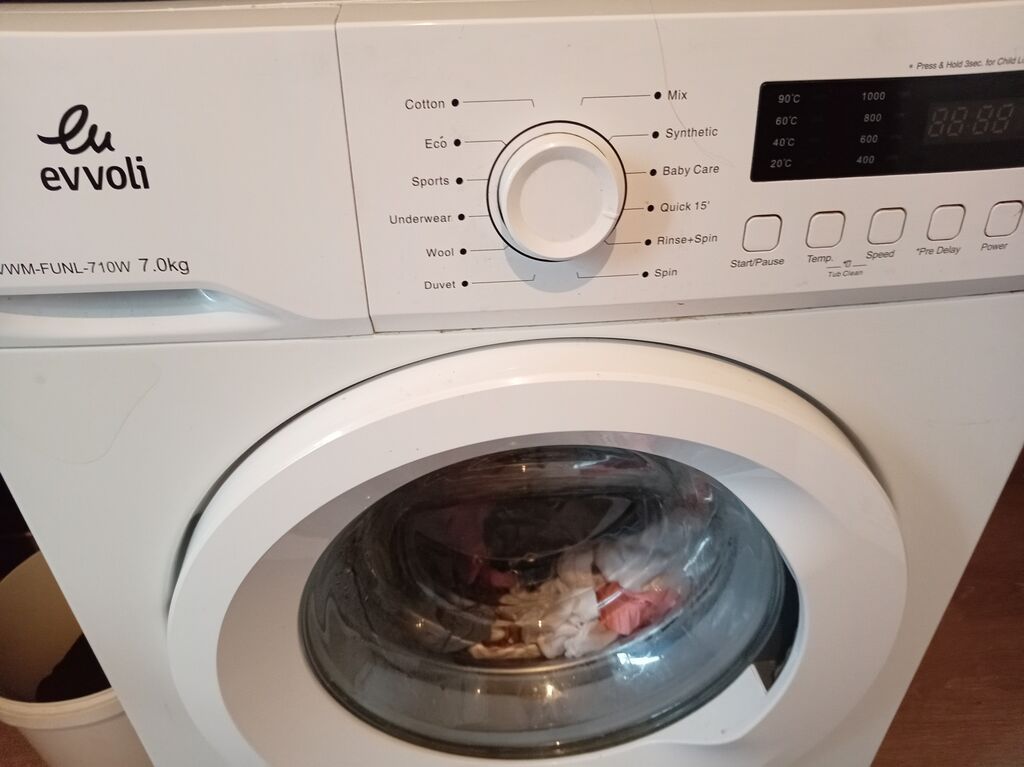 Evvoli EVWM-FUNL-710W paltaryuyan maşın – 7 kq - Ön yükləməli, 7.0 kq — Paltaryuyan maşınlar, Digah (2)