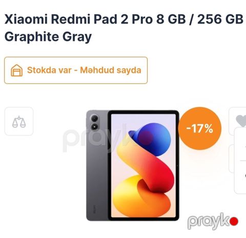Xiaomi Redmi Pad 2 Pro planşet – 8 GB RAM / 256 GB yaddaş, rəng — Digah