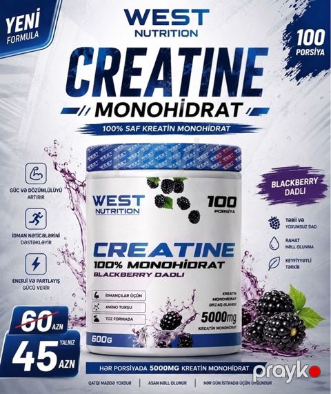 West Nutrition Creatine Monohidrat – 100% saf kreatin monohidrat — Digah