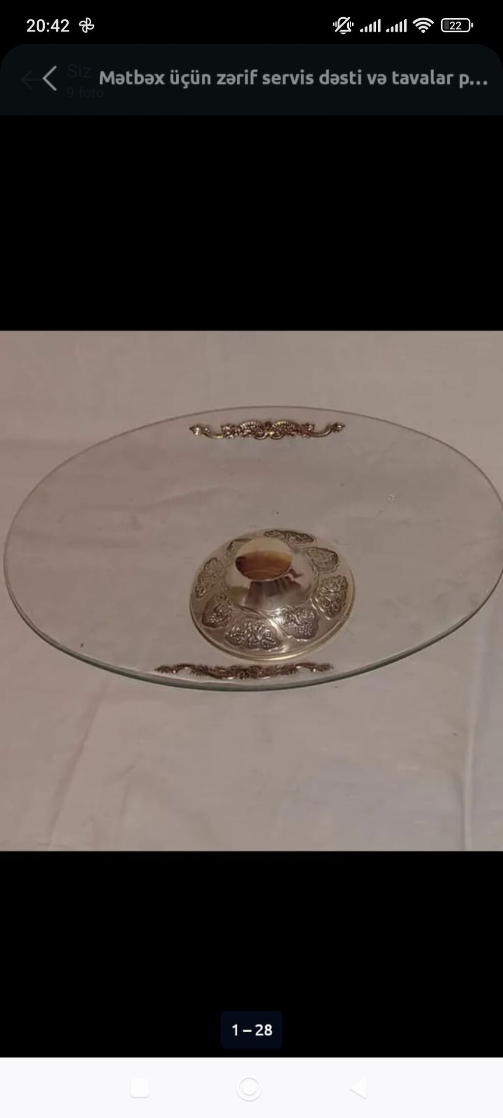 Şüşə fırlanan süfrə altlığı (Lazy Susan) - Material: qalın şəffaf — Süfrə sərvisin üçün əşyalar, Bakı (2)
