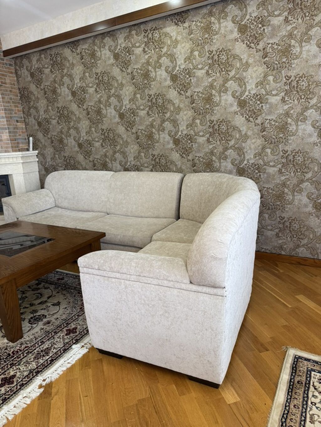 Bej rəngli L formalı yumşaq künc divanı - Forma: L şəklində, sağ — Mebel, Bakı (2)