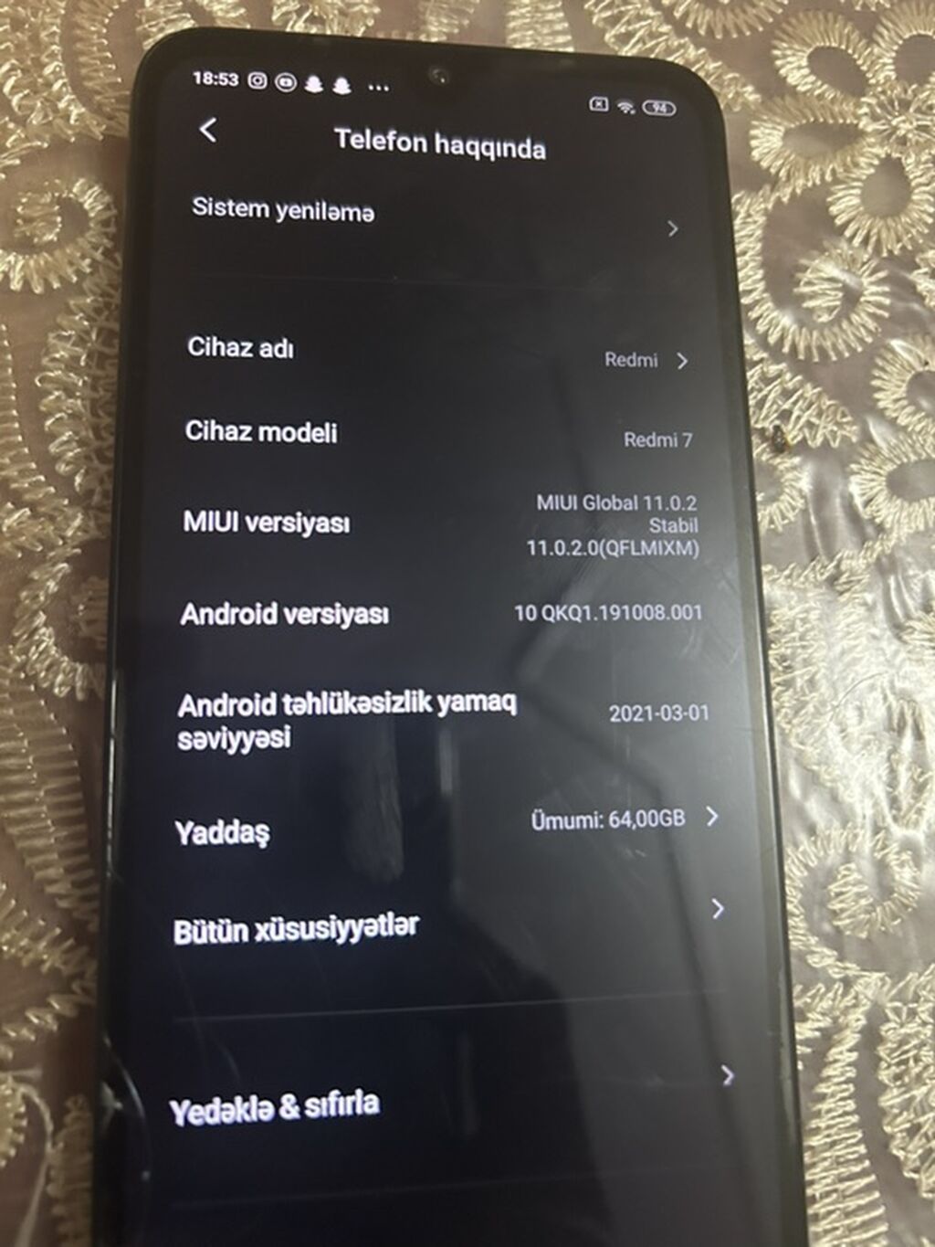 Redmi Note 7, 64 GB, rəng - Qara — Elektronika, Quba (2)