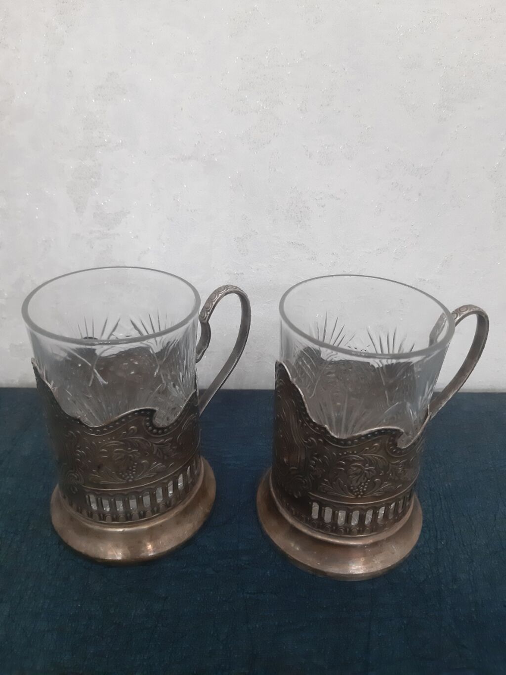 Çay dəsti, rəng - Gümüşü, Şüşə — Çaynikler və qəhvə qabları, Bakı (2)