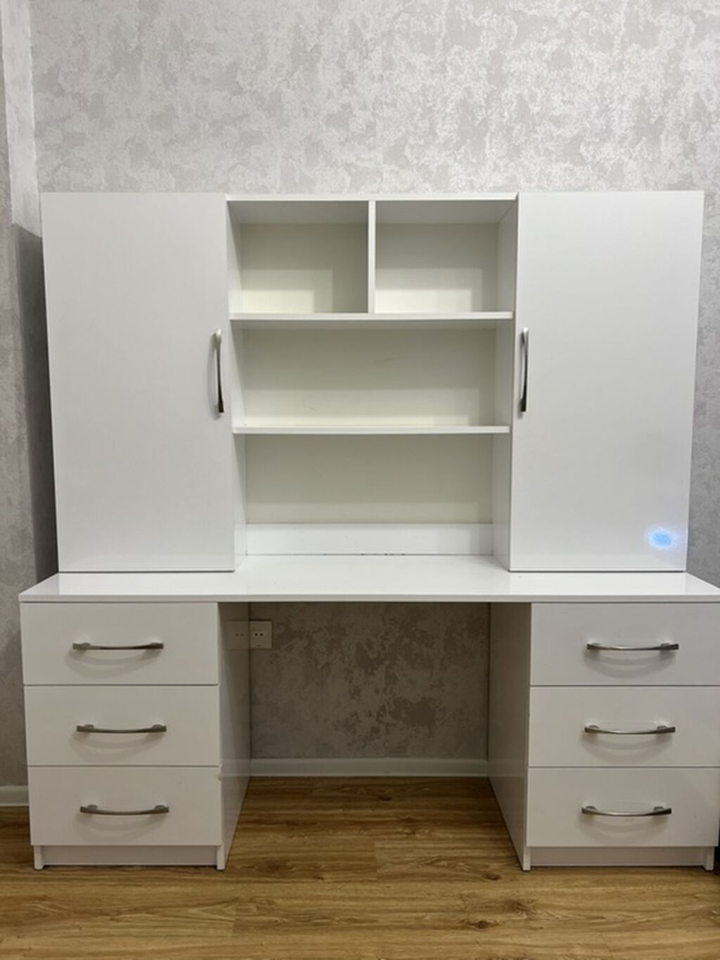 Ağ rəngli modul iş masası və üst dolab komplekti 2 ədəd - Geniş iş — Mebel, Bakı