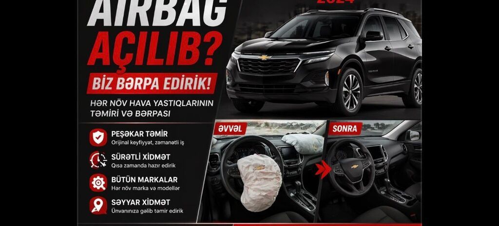 Aırbag Təmiri və Bərpası - Sürücü və sərnişin hava yastıqlarının — Xidmətlər, Bakı (3)