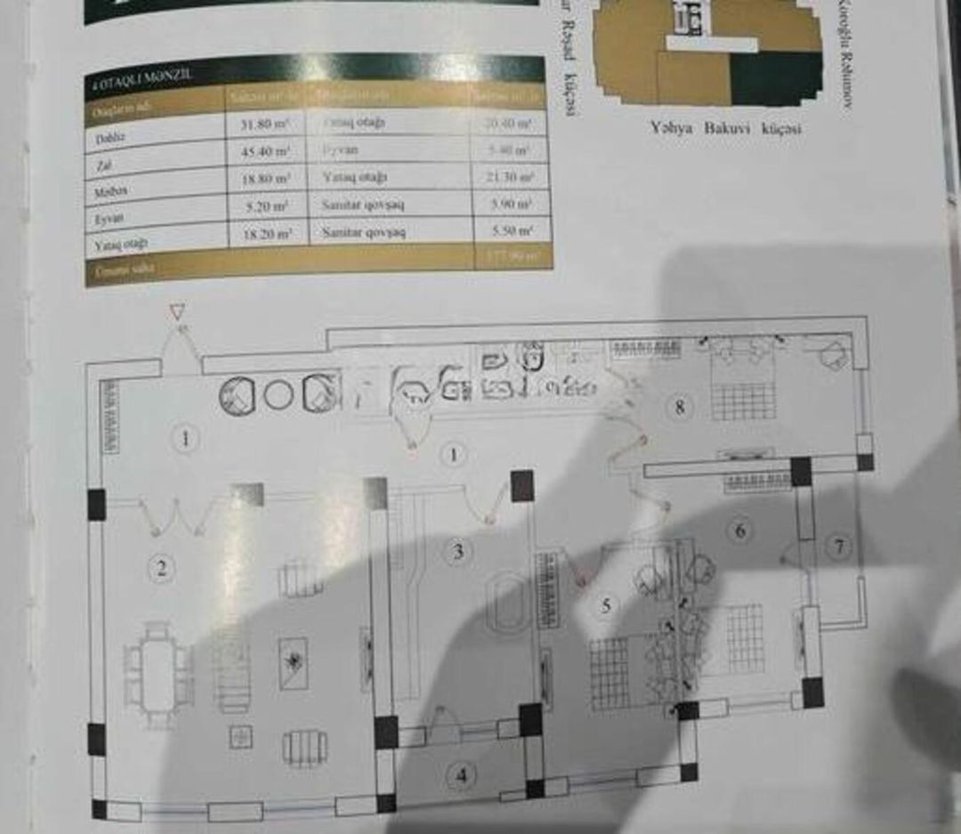 Satılır 4 otaqlı yeni tikili 180 m² — Mənzil, Bakı (3)