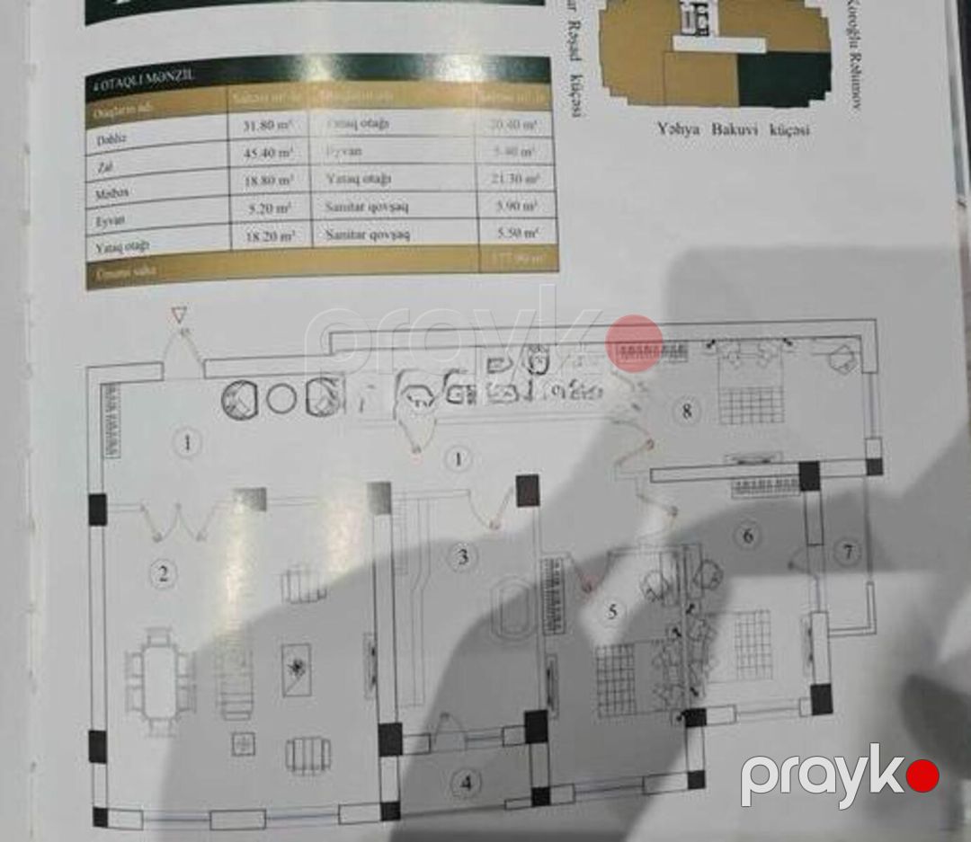 Satılır 4 otaqlı yeni tikili 180 m² — Mənzil, Bakı (3)