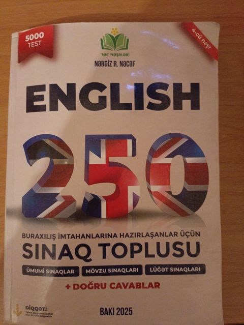 Ilk 50 vereqi yazılıb qalan yerlər tertemizdi Məhsul: “English 250 — Masazır