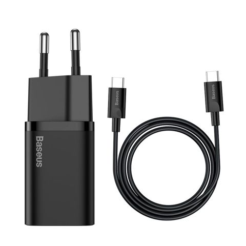 Charger + Kabel Type-c↔type-c 25W Baseus Super SI Black — Bakı