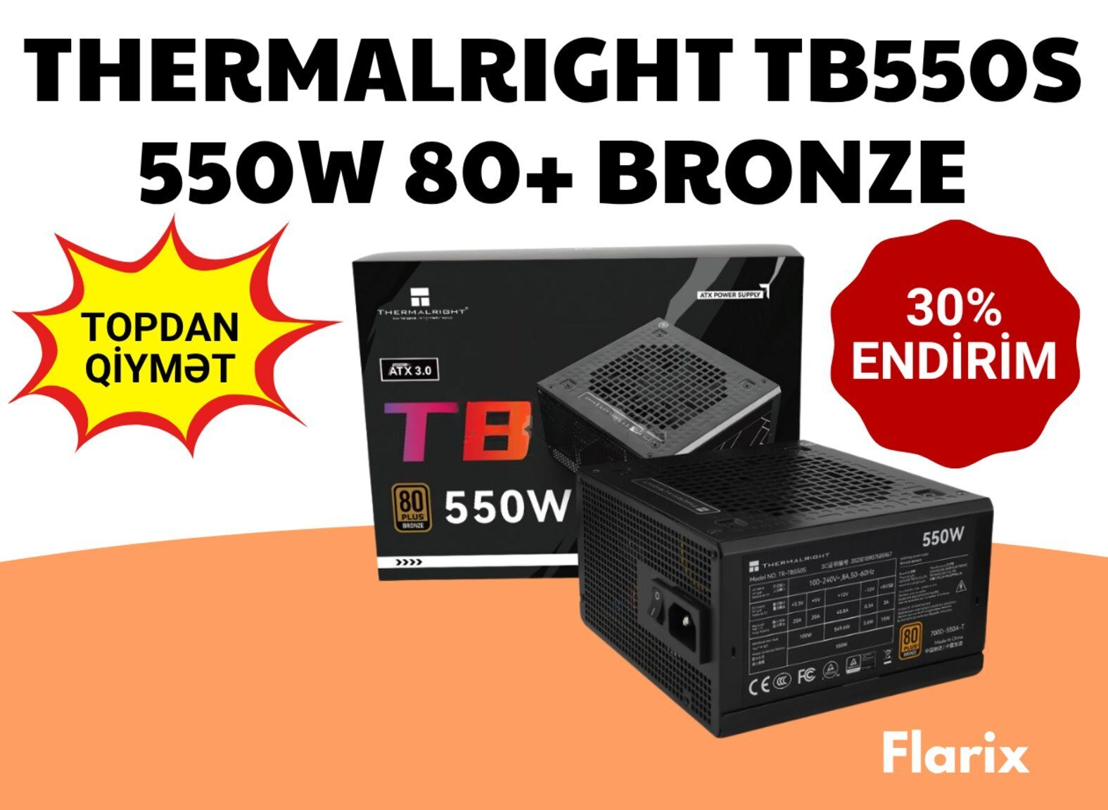 Qida bloku Thermalright TB550S 550W 80+ Bronze