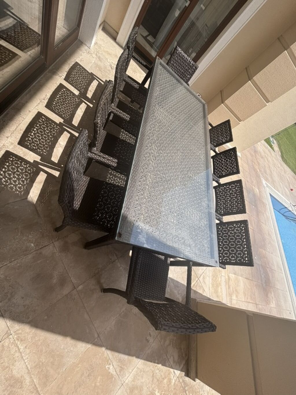 Açıq hava mebel dəsti – rattan (polirattan) toxunuşlu qəhvəyi rəng — Mebel, Digah (2)
