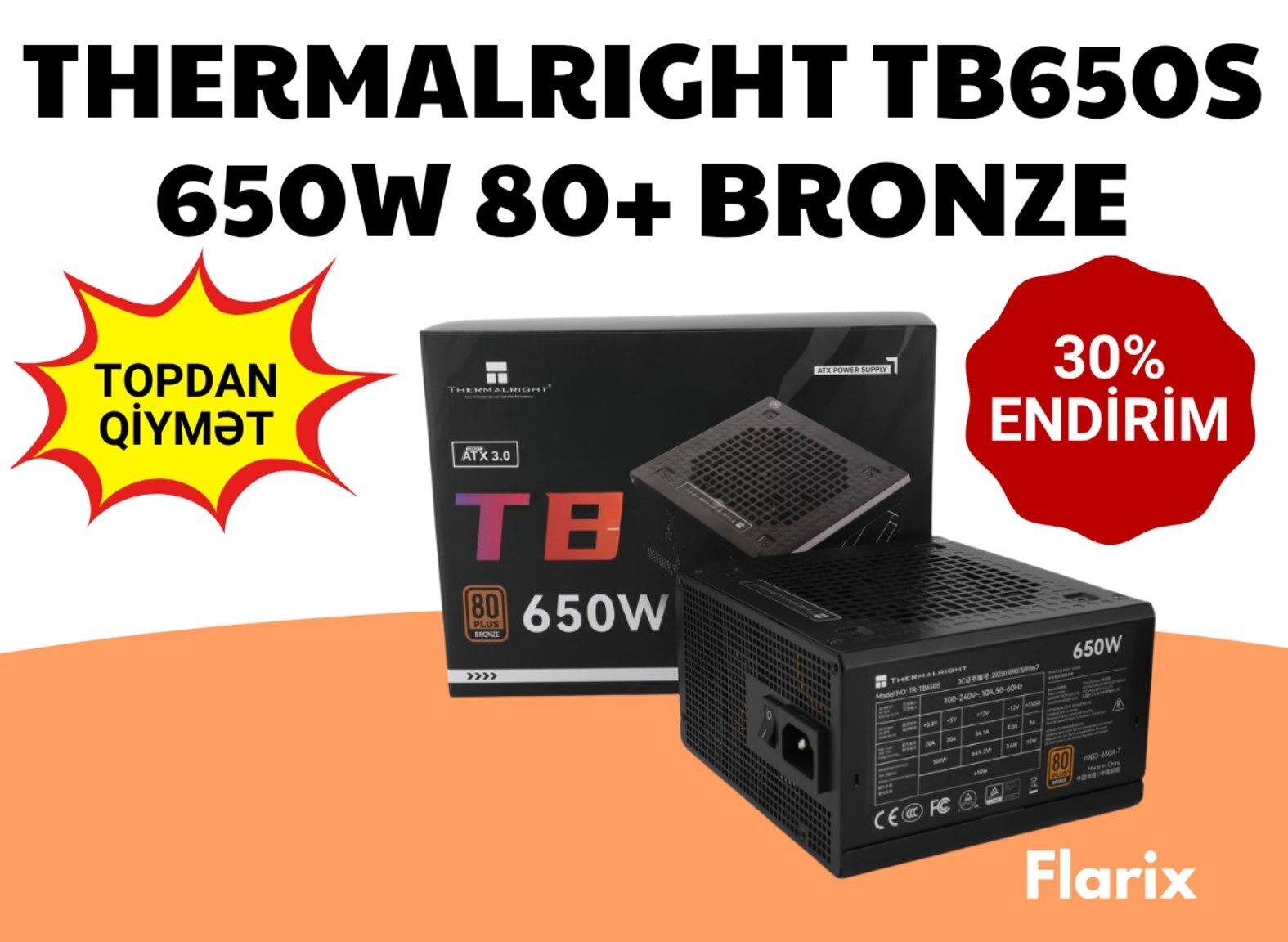 Qida bloku Thermalright TB650S 650W 80+ Bronze