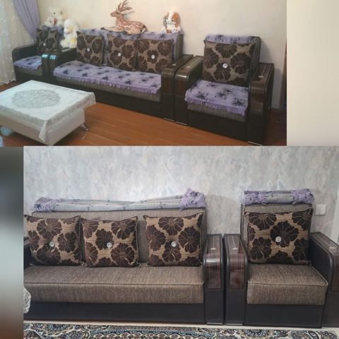 Divan 2 kreslo. satilir 250 azn satilir. Baza var.Acılır — Qobu
