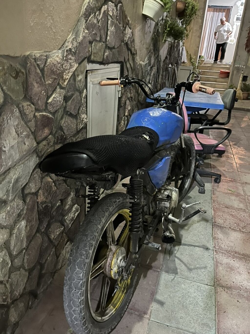 Özəlləşdirilmiş kiçik motosiklet/proyekt baza - Rəng: mavi (benzin — Motosikletlər, Mehdiabad (3)