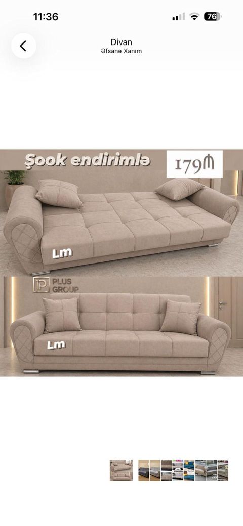 Divan – çevrilən model - Rəng: bej - Funksiya: açılıb-yığılır, tam — Mehdiabad