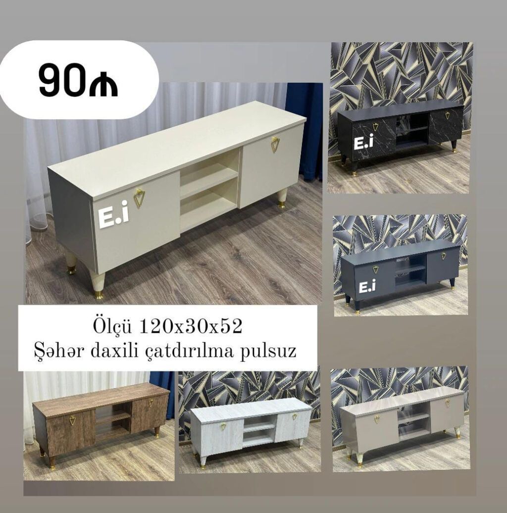 TV stend / TV altı 90 AZN Ölçü en120 x dər30 x hün 52 sm Rəng — Mebel, Bakı (2)