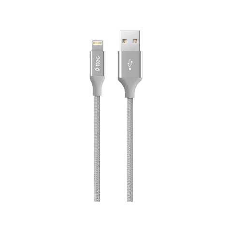 Ttec Kabel USB↔Lightning 1.2M 2.1A Silver (2DK16G) — Bakı