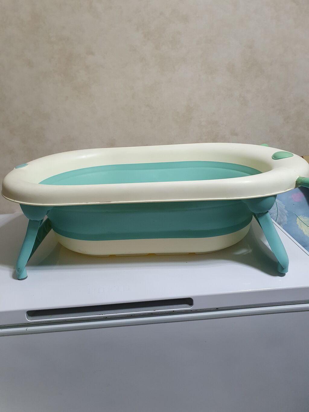 Uşaqlar üçün qatlanan vanna - Rəng: krem və yaşıl-aqua - Material — Santexnika, Digah (6)