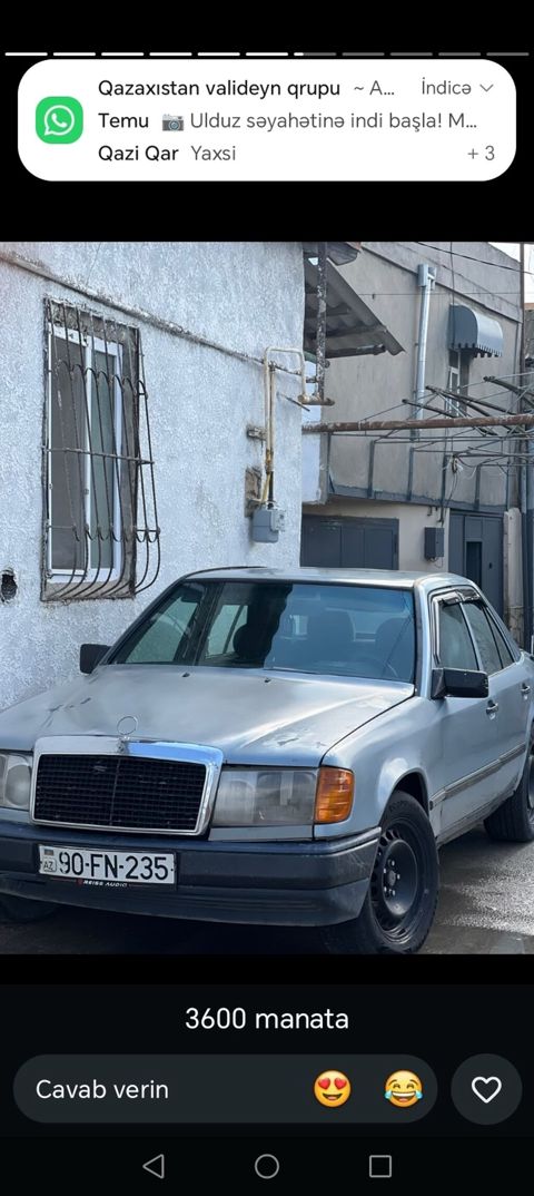 Mercedes-Benz 250D sedan - Kuzov: W124, 4 qapı, boz rəng - Yanacaq — Digah