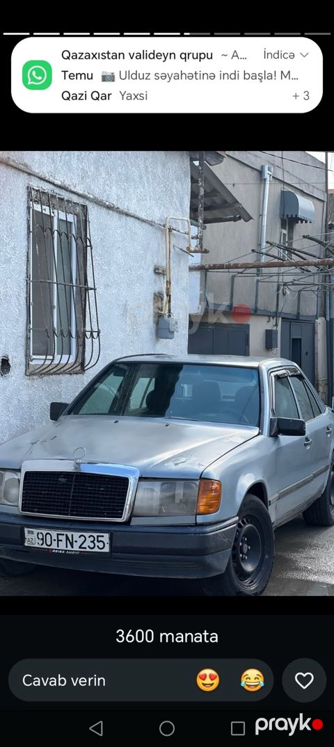 Mercedes-Benz 250D sedan - Kuzov: W124, 4 qapı, boz rəng - Yanacaq — Digah
