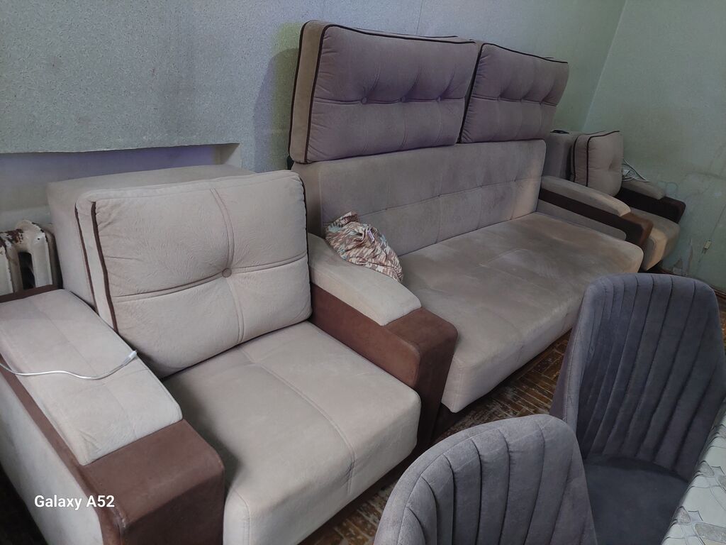 Künc divan və 2 ədəd kreslodan ibarət yumşaq mebel dəsti - Tərkib: 1 — Mebel, Bakı (4)