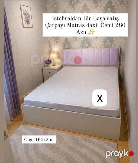 Yataq dəsti – çarpayı və matras bir yerdə - Ölçü: 160 200 sm — Bakı
