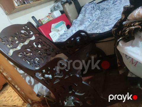 Taxta yelləncək kreslo - Material: bərk ağac, tünd qəhvəyi rəng — Bakı