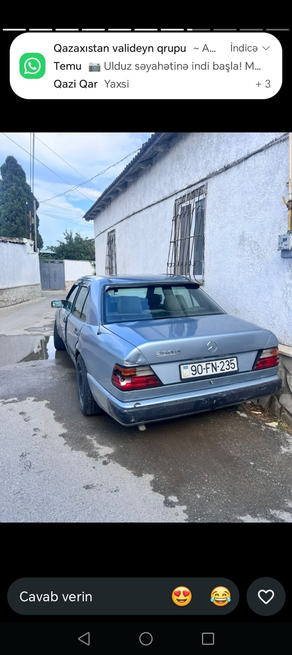 Mercedes-Benz 250D sedan - Kuzov: W124, 4 qapı, boz rəng - Yanacaq — Avto, Digah (2)