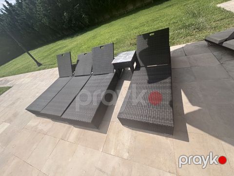 Açıq hava mebel dəsti – rattan (polirattan) toxunuşlu qəhvəyi rəng — Digah